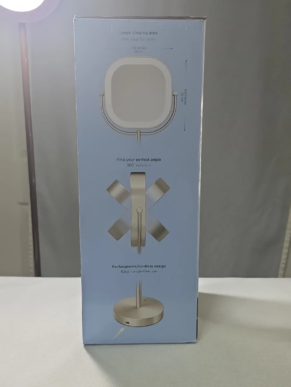 Conair LED Lighted Vanity Mirror 1x/10x Magnification Satin Nickel Open Box